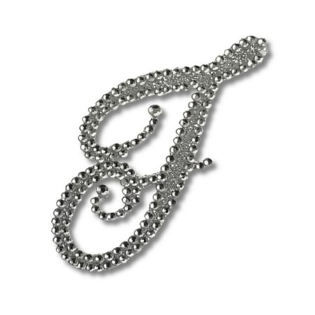 Mardi Gras Spot Glitter Script Letter "F" (Each)