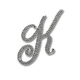 thumbnail image 1 of Mardi Gras Spot Glitter Script Letter "K" (Each), 1 of 1