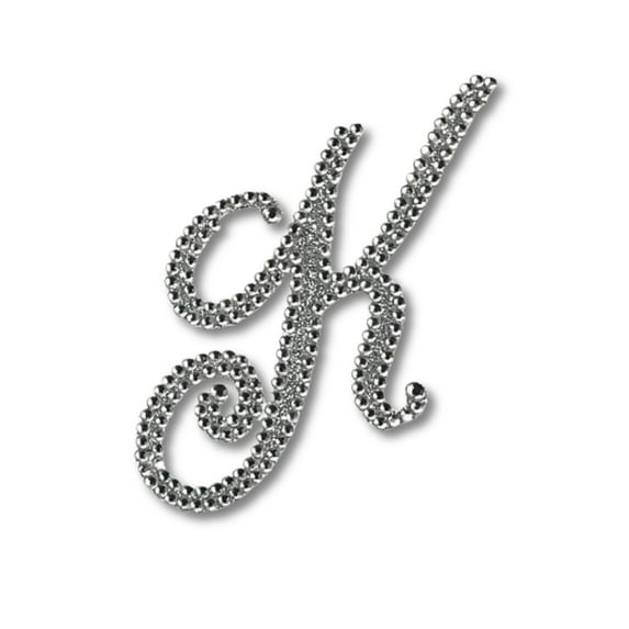 Mardi Gras Spot Glitter Script Letter "K" (Each)