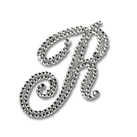Mardi Gras Spot Glitter Script Letter "R" (Each)