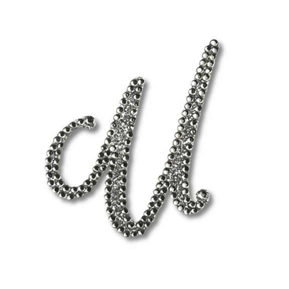 Mardi Gras Spot Glitter Script Letter "U" (Each)