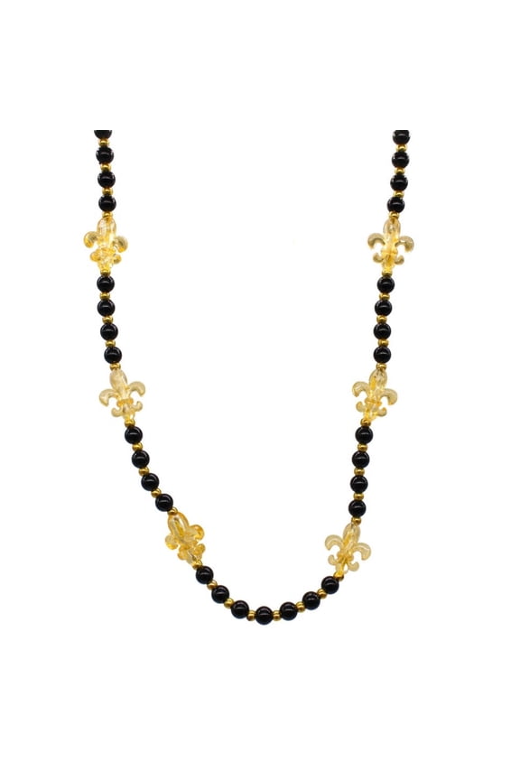 LED Fleur de Lis on Black and Gold Necklace (Each)