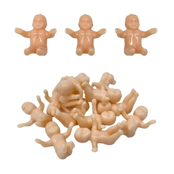 Mardi Gras Spot Large King Cake Baby 4cm - Peach (Dozen)