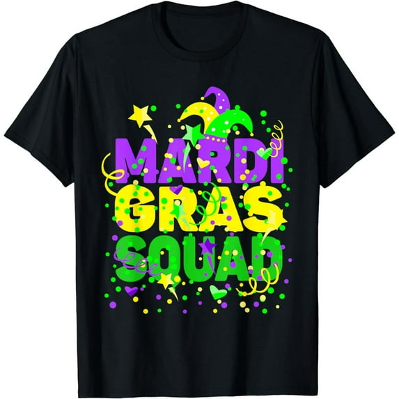 Mardi Gras Squad Jester Hat Unisex Short Sleeve Graphic T-Shirt