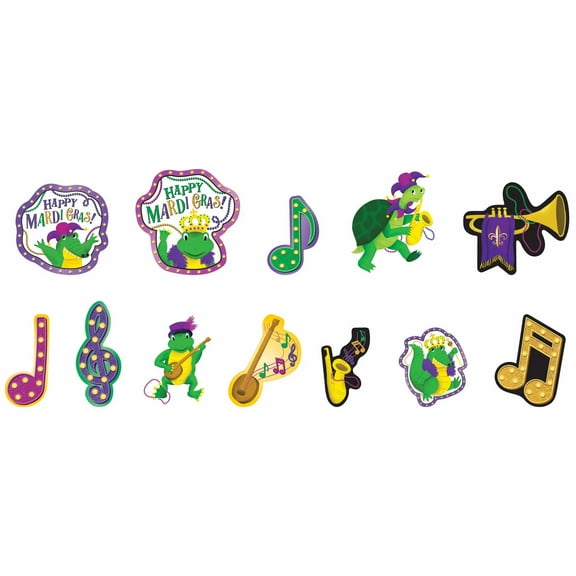 Mardi Gras Swamp Cutouts Decorations 12 ct Value Pack