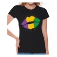 thumbnail image 1 of Mardi Gras T-Shirt for Women Festive Tees Carnival Lips Carnaval 2021 Shirt New Orleans Souvenirs, 1 of 4
