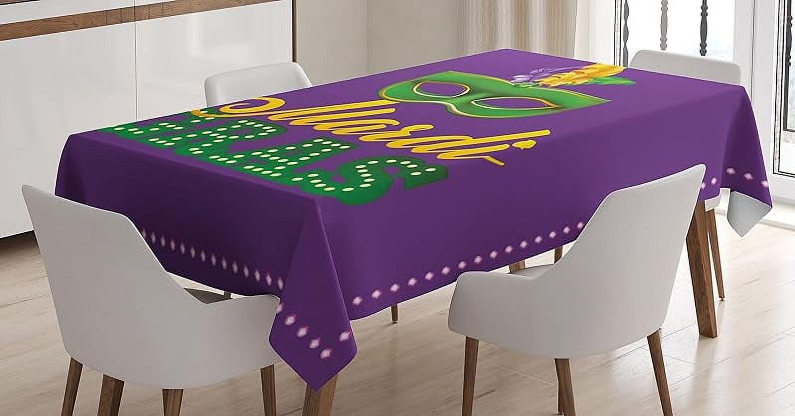 mardi gras tablecloth round