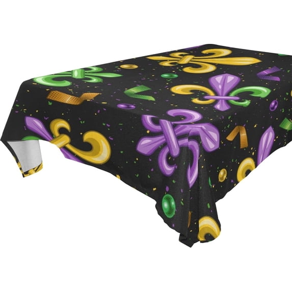 Mardi Gras Tablecloth Rectangle Colorful Table Cloth Large Square Table Cover for Dining Kitchen Party 60"x108" Decor Gift
