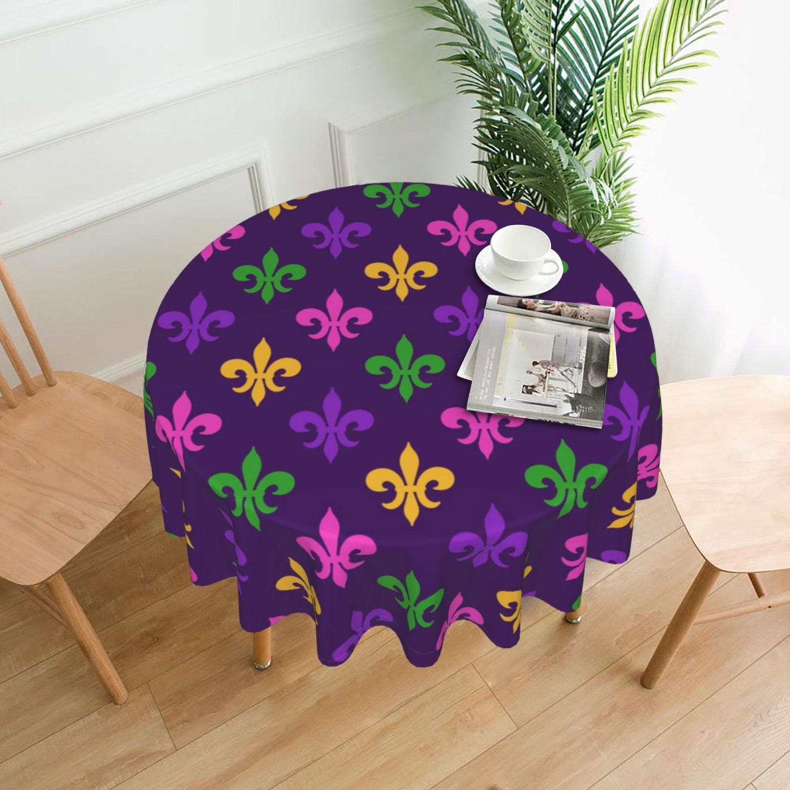mardi gras round tablecloth