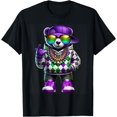thumbnail image 1 of Mardi Gras Teddy Bear for Boys Men Hip Hop New Orleans Tee T-Shirt Louisiana Mardi Gras T-Shirt, Fleur De Lis Look, Parade Colors, 1 of 2