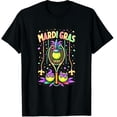 thumbnail image 1 of Mardi Gras Tennis Crew Cute Masked Beads Player Team Graphic Crew Neck Short Sleeve T-Shirts (Men's, Women's), 1 of 4