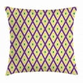 thumbnail image 1 of Mardi Gras Throw Pillow Cushion Cover, Classical Diamond Line Rhombus Pattern in Traditional Carnival Colors, Decorative Square Accent Pillow Case, 18 X 18 Inches, Purple Yellow Green, by Ambesonne, 1 of 2