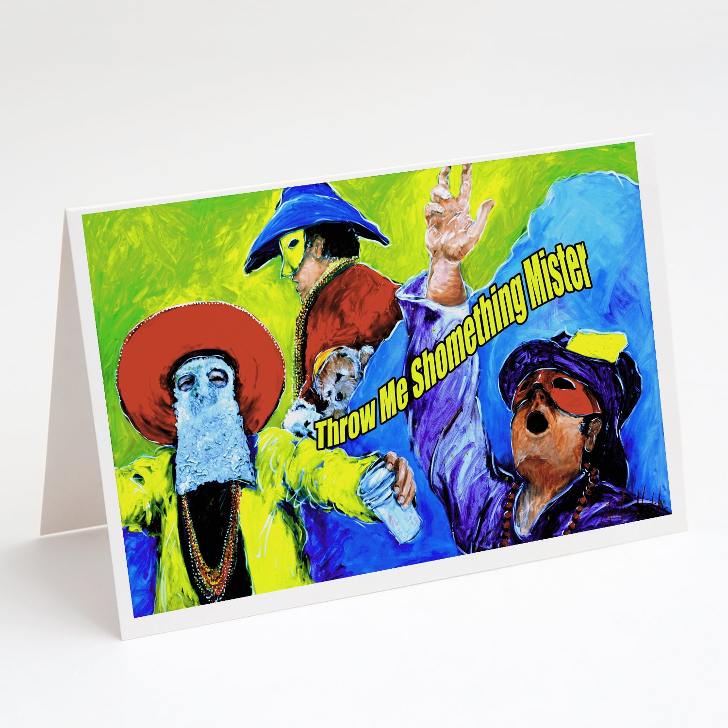 Mardi Gras Throw me something mister Greeting Cards Pack of 8 7 in x 5 in