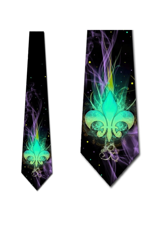 Mardi Gras Ties Mens Floral Necktie New Orleans Tie by Three Rooker