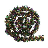 Mardi Gras Tinsel Garland Decorations Metallic Twist Garlands Mardi Gras Tree Decor Hanging Decorations for Home Indoor Outdoor Carnival Holiday Party Supplies, 2M