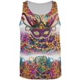 thumbnail image 1 of Mardi Gras Trippy Mask Beads All Over Mens Tank Top Multi 2XL, 1 of 2