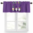 thumbnail image 1 of Mardi Gras Valances for Windows, 60 x 18in, Carnival Gnome Mask Deep Purple Theme Rod Pocket Kitchen Valance Curtain Light Filtering Window Treatments for Living Room Bedroom, 1 Panel, 1 of 7