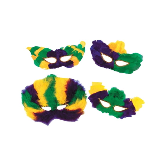 Mardi Gras Venetian Masquerade Ball Carnival Feather Mask Costume Accessory