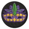 thumbnail image 1 of Mardi Gras Venetian Masquerade Mask Applique Multi-Color Embroidered Iron-On Patch - 3 Inch Medium, 1 of 5