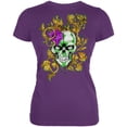 thumbnail image 1 of Mardi Gras Voodoo Zombie Skull Juniors Soft T Shirt, 1 of 1