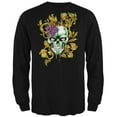 thumbnail image 1 of Mardi Gras Voodoo Zombie Skull Mens Long Sleeve T Shirt Black MD, 1 of 2