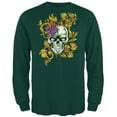 thumbnail image 1 of Mardi Gras Voodoo Zombie Skull Mens Long Sleeve T Shirt Forest Green X-LG, 1 of 2