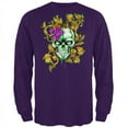 thumbnail image 1 of Mardi Gras Voodoo Zombie Skull Mens Long Sleeve T Shirt Purple X-LG, 1 of 1