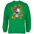 thumbnail image 1 of Mardi Gras Voodoo Zombie Skull Mens Sweatshirt Irish Green X-LG, 1 of 2