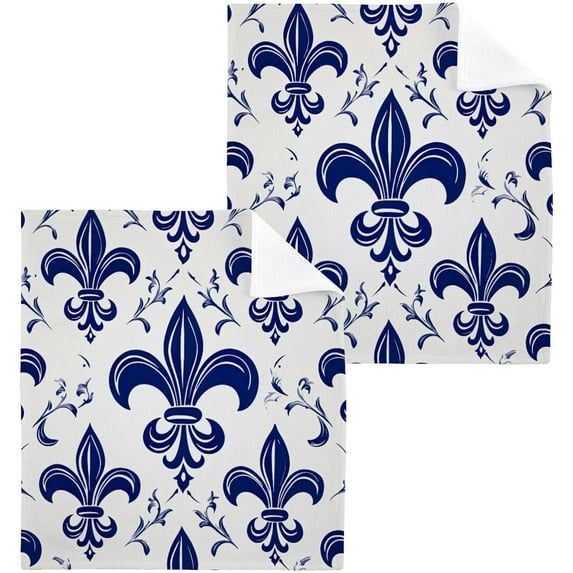 Mardi Gras Washcloths Set of 6-12 x 12 inch Pure Cotton Wash Cloth Highly Absorbent and Soft Fingertip Towels Face Cloths for Bath, Spa Wash cloth