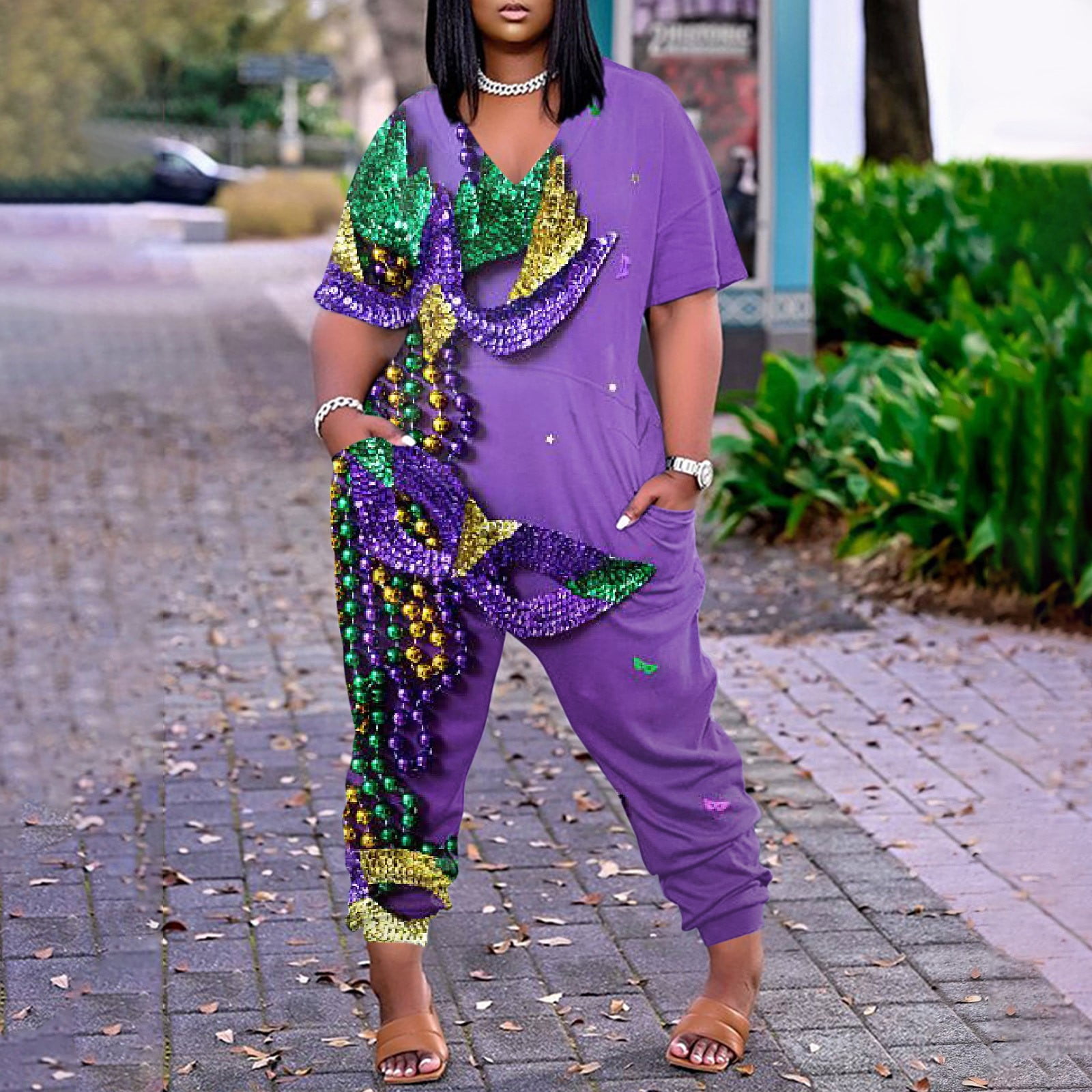 shinesty mardi gras overalls