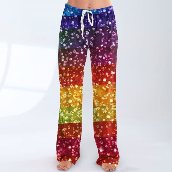 Mardi Gras Womens Pajama Pants Casual Stretch Pj Pants Graphic Mask Print Carnival Parade Lounge Pants Sleepwear with Pockets