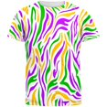 thumbnail image 1 of Mardi Gras Zebra Stripes Costume All Over Mens T Shirt Multi LG, 1 of 2