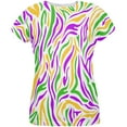 thumbnail image 1 of Mardi Gras Zebra Stripes Costume All Over Womens T Shirt Multi X-LG, 1 of 2