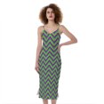 thumbnail image 1 of Mardi Gras Zigzag Pattern Print Slim Fit Midi Cami Dress, Mardi Gras Fashion Summer Maxi Sexy Casual Dress For Women, 1 of 4