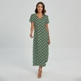 thumbnail image 1 of Mardi Gras Zigzag Pattern Printed Short Sleeve Maxi Dress, Mardi Gras Fashion Summer Maxi Dress For Women, 1 of 4