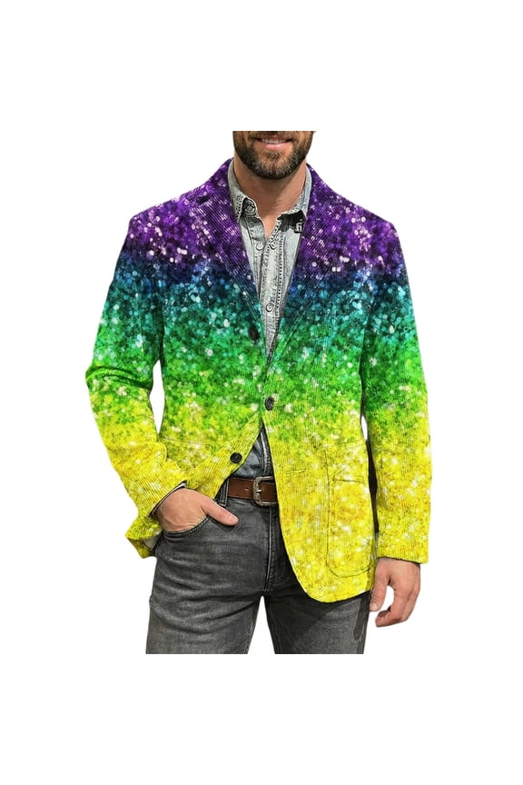 Mardi Gras blazer for men Corduroy Jacket Carnival Velvet For Formal Events And Business Casual Wear With Modern Tailored Fit And Stylish Design