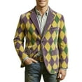 thumbnail image 1 of Mardi Gras blazer for men Corduroy Jacket Carnival Velvet For Formal Events And Business Casual Wear With Modern Tailored Fit And Stylish Design, 1 of 4