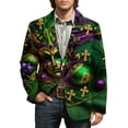 thumbnail image 1 of Mardi Gras blazer for men Corduroy Jacket Carnival Velvet For Formal Events And Business Casual Wear With Modern Tailored Fit And Stylish Design, 1 of 4