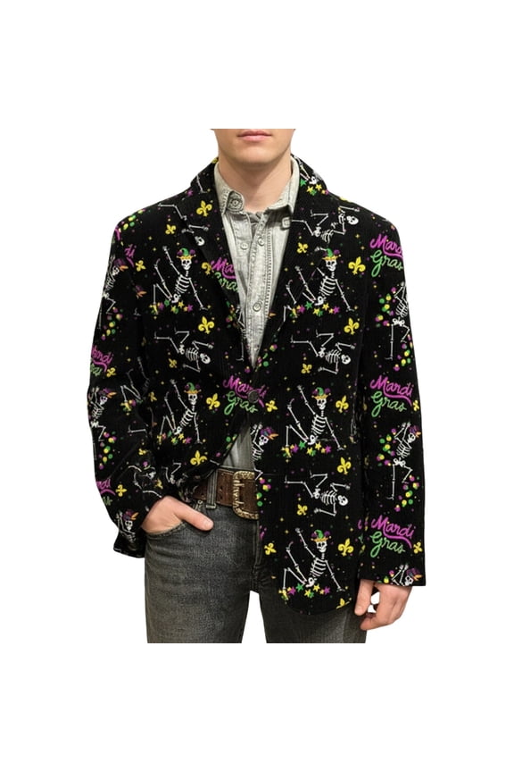 Mardi Gras blazer for men Corduroy Jacket Carnival Velvet For Formal Events And Business Casual Wear With Modern Tailored Fit And Stylish Design