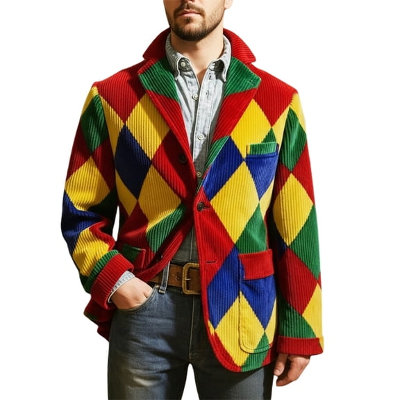 Mardi Gras blazer for men Corduroy Jacket Carnival Velvet For Formal Events And Business Casual Wear With Modern Tailored Fit And Stylish Design