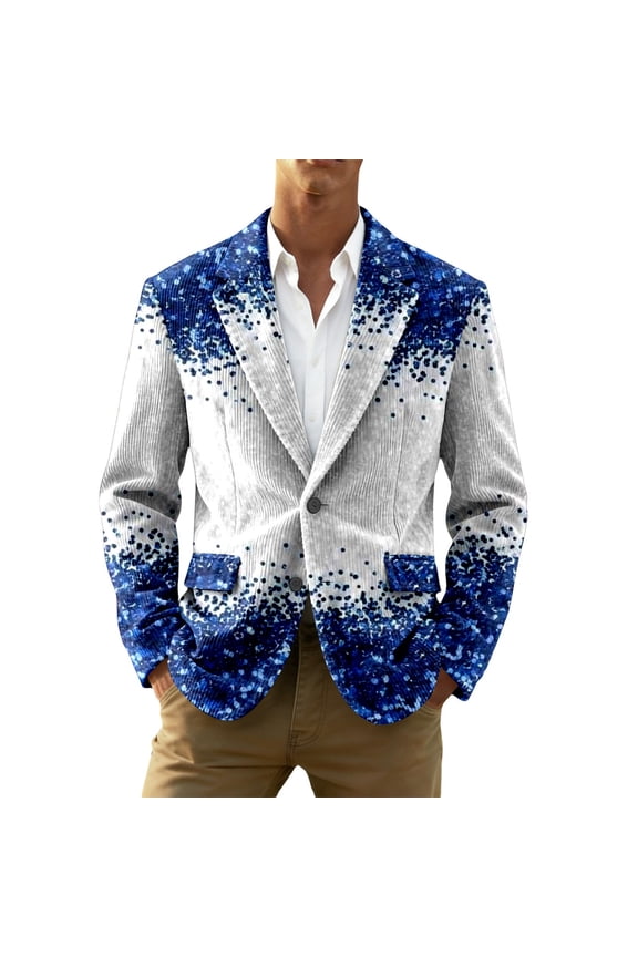 Mardi Gras blazer for men Corduroy With Sparkling Sequin Embroidery Festival Party Formal Casual Stylish Jacket