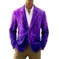 thumbnail image 1 of Mardi Gras blazer for men Corduroy With Sparkling Sequin Print For Festival Party Night Out And Formal Events, 1 of 4