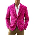 thumbnail image 1 of Mardi Gras blazer for men Corduroy With Sparkling Sequins Embroidery Festival Party Jacket For Formal And Casual Wear, 1 of 4