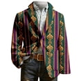 thumbnail image 1 of Mardi Gras blazer for men Men's Carnival Corduroy Print Fashion, 1 of 4