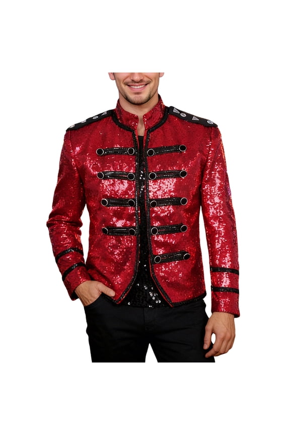Mardi Gras blazer for men Men's Retro Style Slim Fit Long Sleeved Suit Jacket For Stage Performances And Party Occasions