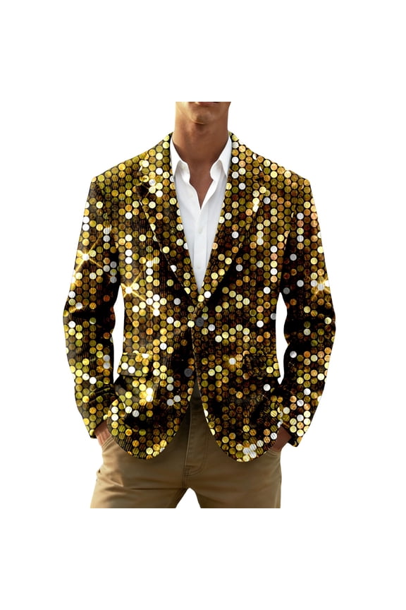Mardi Gras blazer for men Sequin Print Corduroy Jacket For Festival Party Nightclub And Stage Performance