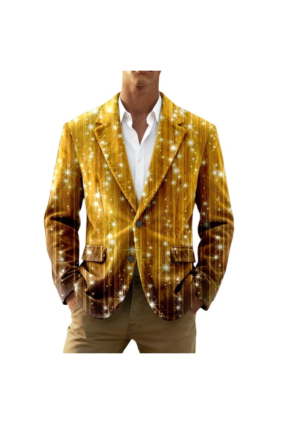 Mardi Gras blazer for men Sequin Print Corduroy Jacket For Festival Party Nightclub Celebration And Stage Performance