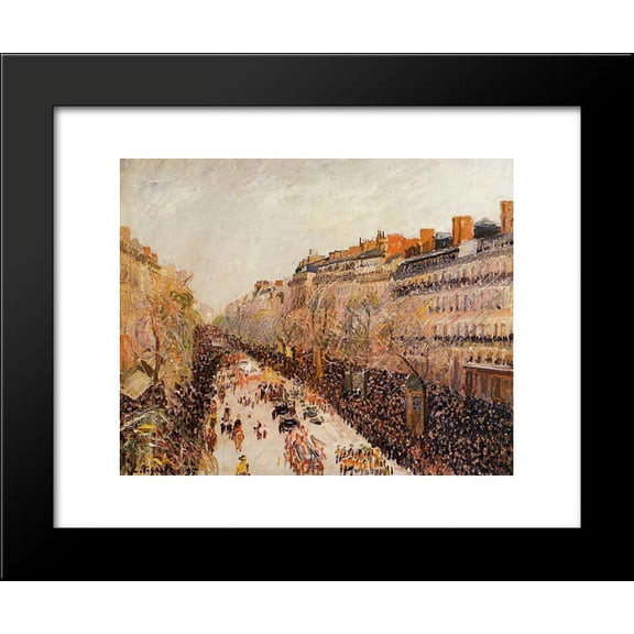 Mardi Gras on the Boulevards 20x24 Framed Art Print by Pissarro, Camille