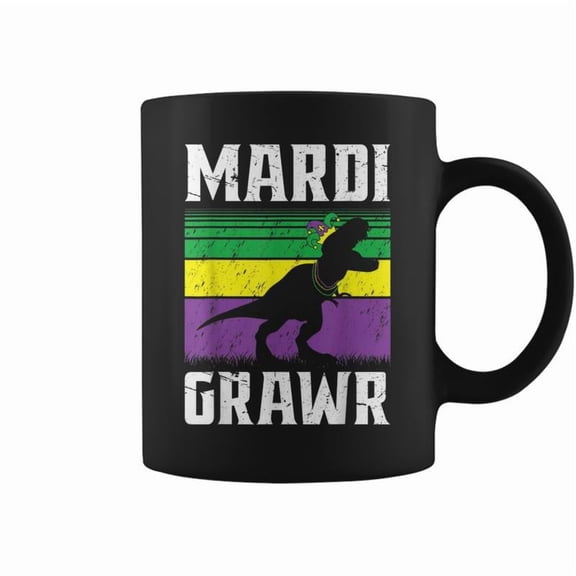Mardi Grawr T Rex Dinosaur Jester Hat Mardi Beads Mardi Gras V5 Coffee Mugs