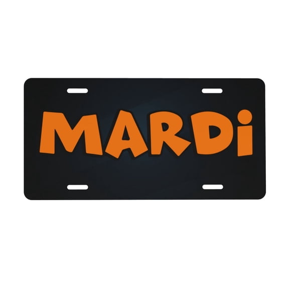 Mardi Logo License Plate 6x12 Inch Thickening Aluminum Metal Decorative License Plates, Universal Fit For Trucks, Suvs, Vehicles